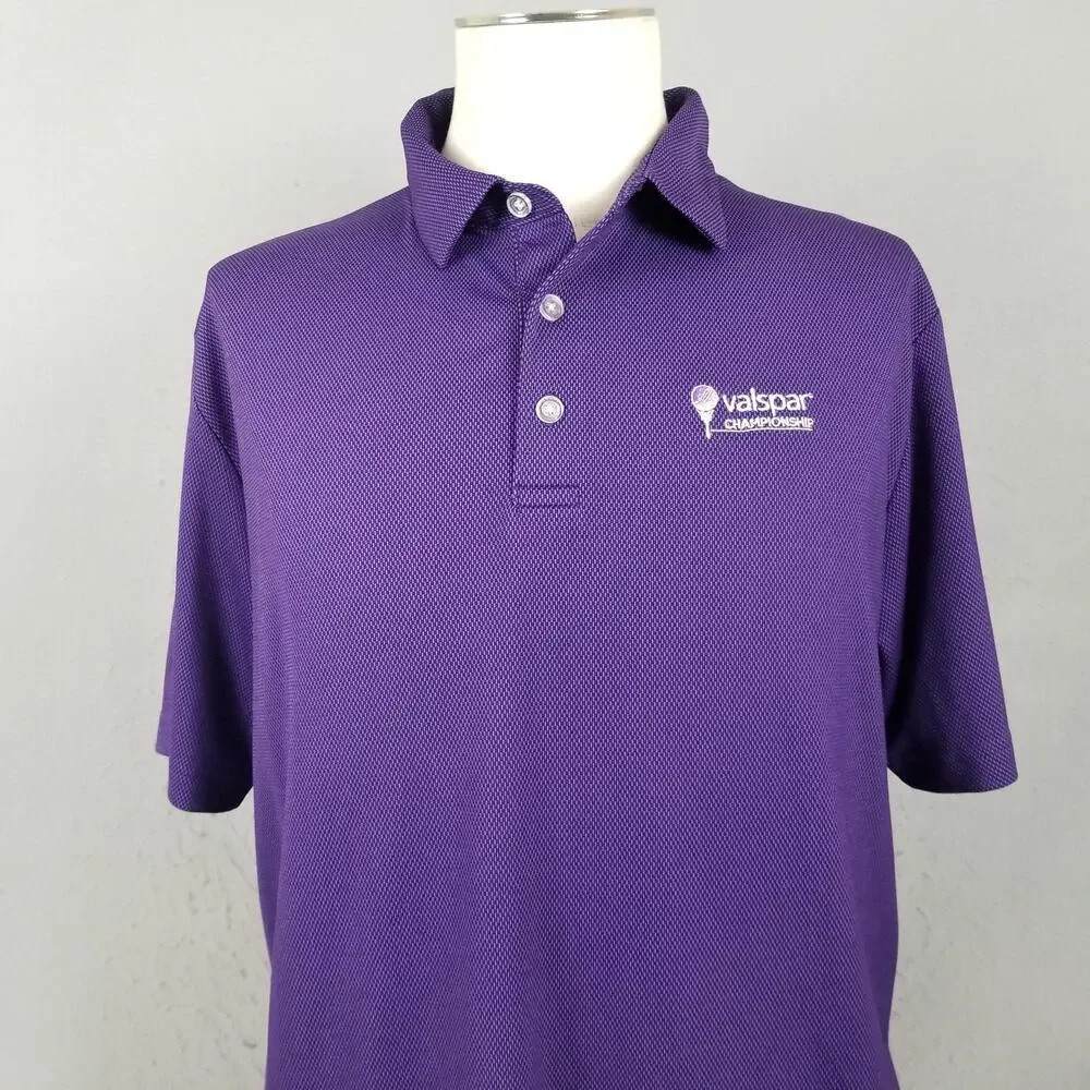 Callaway Polo Shirt Mens Large Purple Valspar Championship‎ Opti-Dri Golf Tour